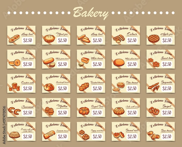 Fototapeta Set For Bakery