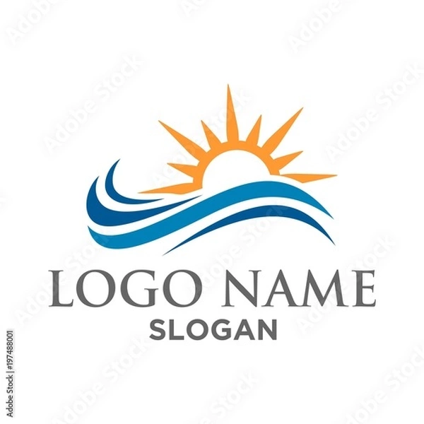 Obraz sun wave logo vector