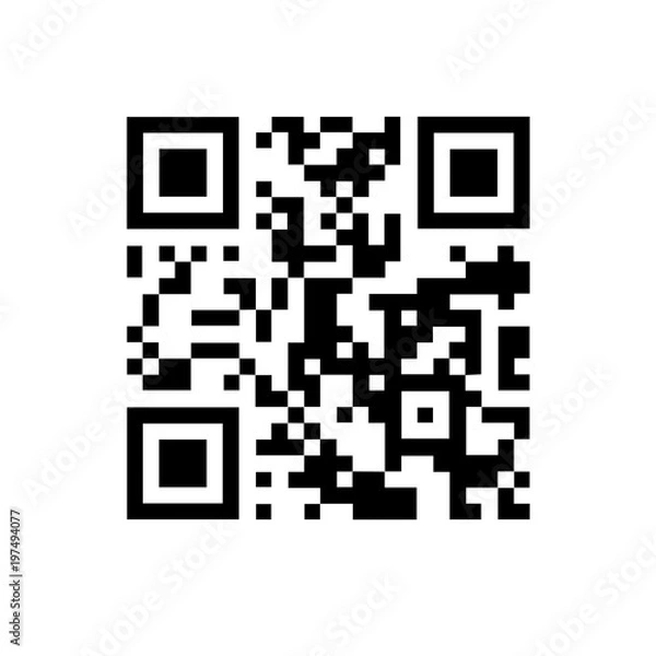 Fototapeta QR code on white isolated background.
