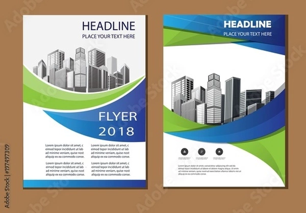 Obraz Vector flyer, corporate business, flyer, brochure design, annual report and cover presentation with simple modern design template. EPS 10