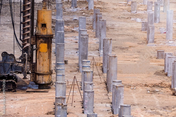 Obraz construction concrete piles.