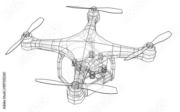 Fototapeta Qadrocopter lub dron. Wektor