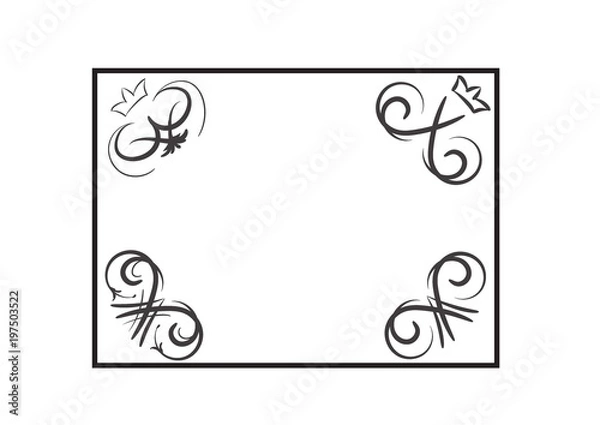 Fototapeta king sword corner frame design