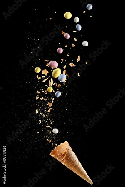 Obraz Ice Cream Cone with Easter Eggs