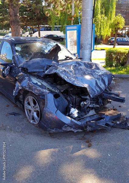 Fototapeta Front car accident