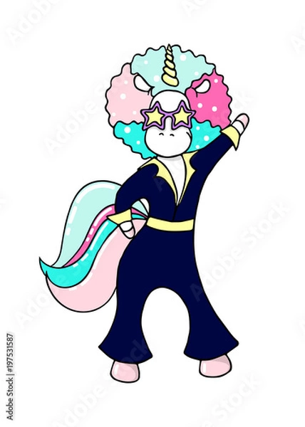 Obraz Hand drawn illustration of a magic unicorn. Vector isolated illustration