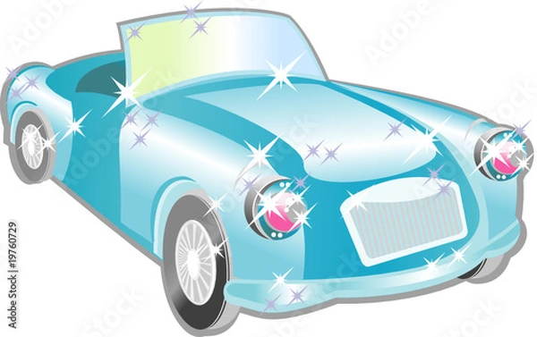 Obraz Blue car cartoon