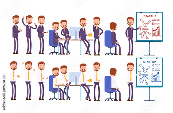 Obraz coworking, startup, joyful group discussions, dra