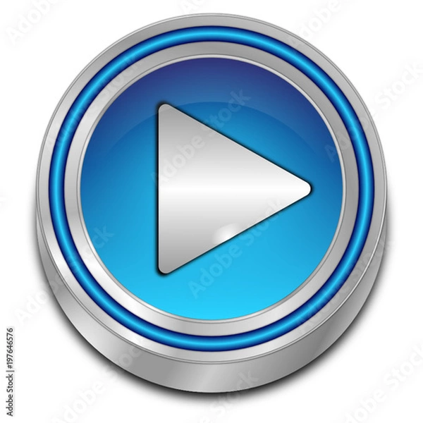 Fototapeta Play Button - 3D illustration