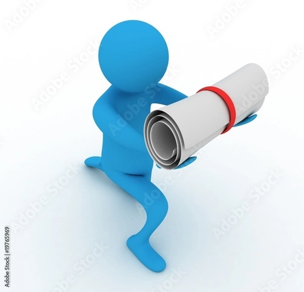 Obraz blue man and document