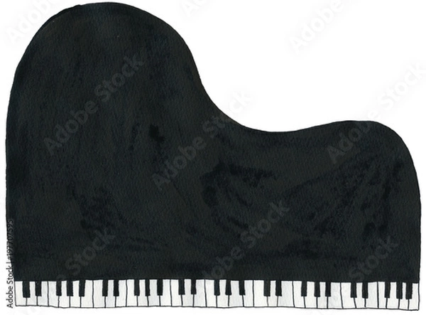Obraz グランドピアノ（黒）grand piano black