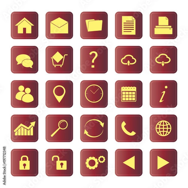 Fototapeta set of 25 vector icons for web
