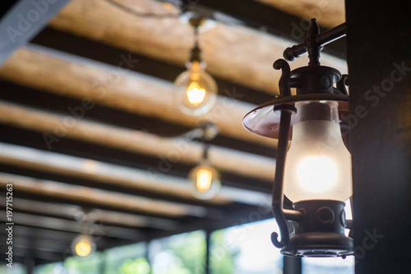 Obraz Light bulb in coffee shop