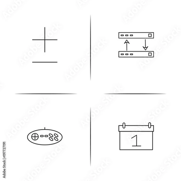 Fototapeta Internet Technologies simple linear icons set. Outlined vector icons