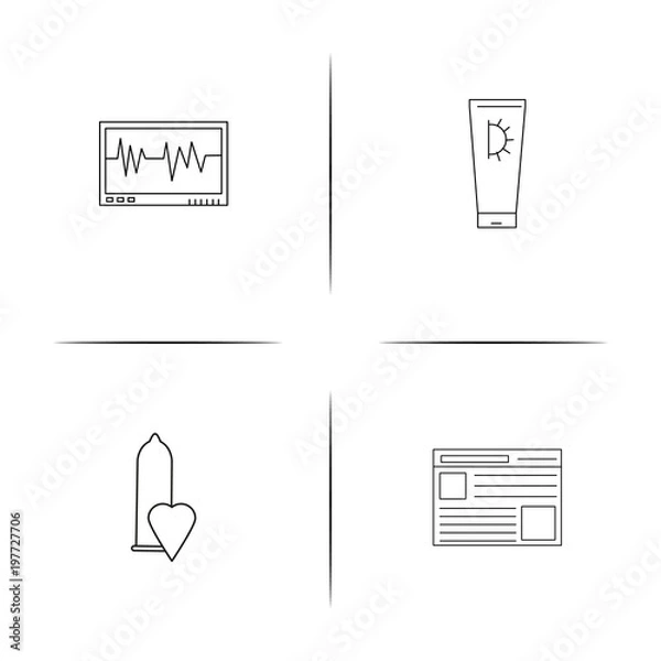 Fototapeta Healthcare And Medical simple linear icons set. Outlined vector icons