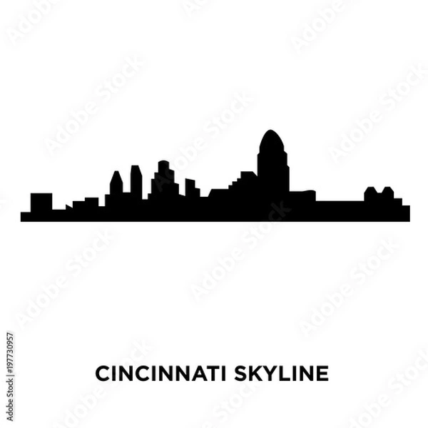 Obraz cincinnati skyline silhouette on white background, vector illustration