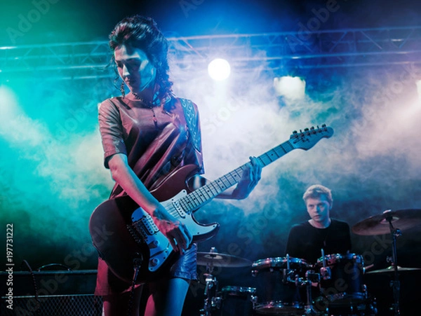 Fototapeta Performance of the rock band.