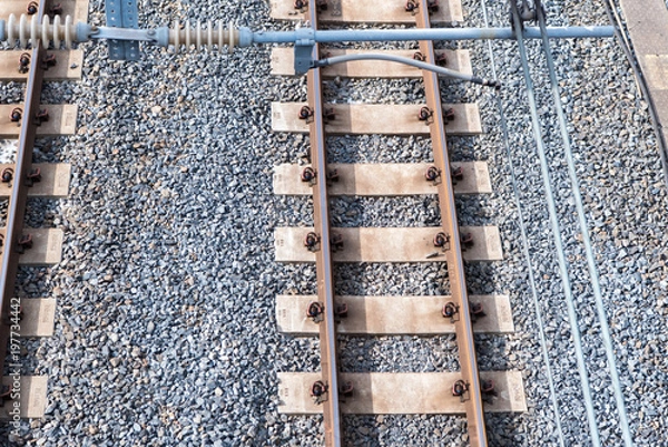 Obraz 電車の線路と架線