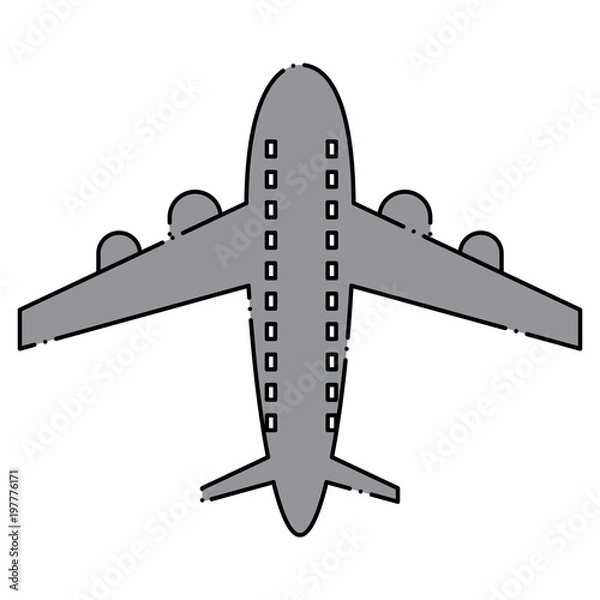 Fototapeta airplane icon over white background, colorful design. vector illustration
