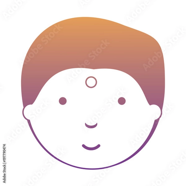 Fototapeta Hindu man face icon over white background, colorful design. vector illustration
