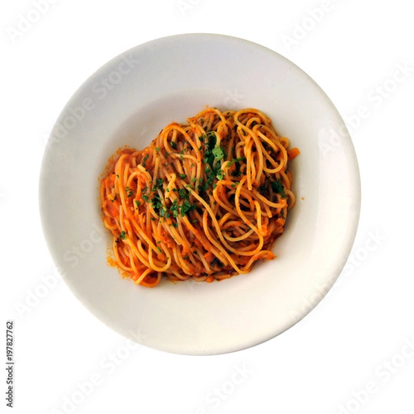 Obraz イタリア料理　パスタ　切り抜き　俯瞰