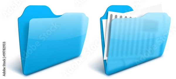 Obraz Realistic blurry transparent blue folder vector icon - EPS 10