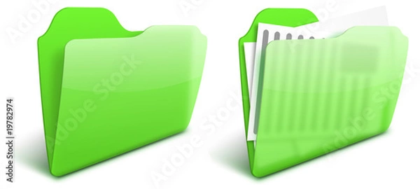 Obraz Realistic blurry transparent green folder vector icon - EPS 10