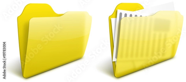 Obraz Realistic blurry transparent yellow folder vector icon - EPS 10