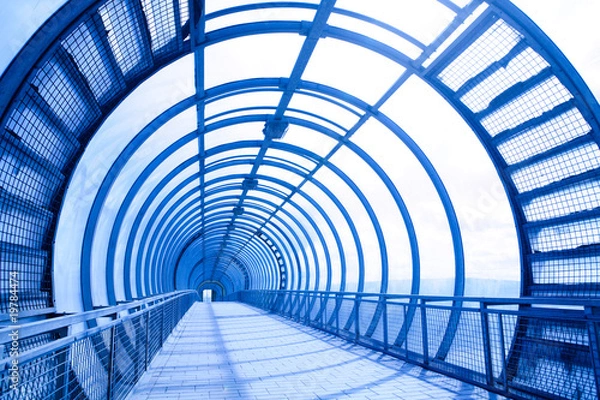Obraz blue futuristic corridor