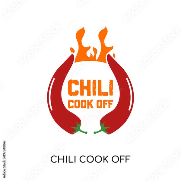 Obraz chili cook off logo isolated on white background for your web, mobile and app design