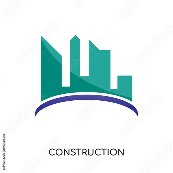Fototapeta contruction logo isolated on white background for your web, mobile and app design