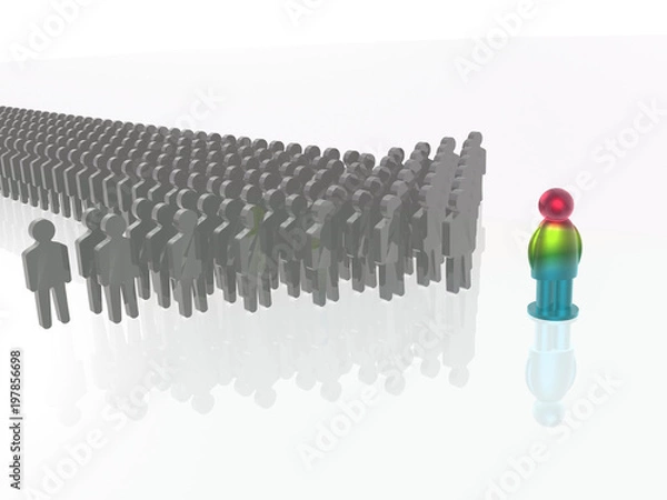 Obraz Colored and grey mans