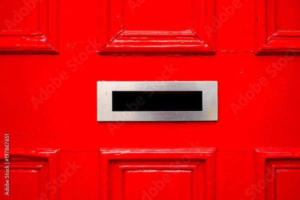 Fototapeta Open Letterbox on Bright Red Door