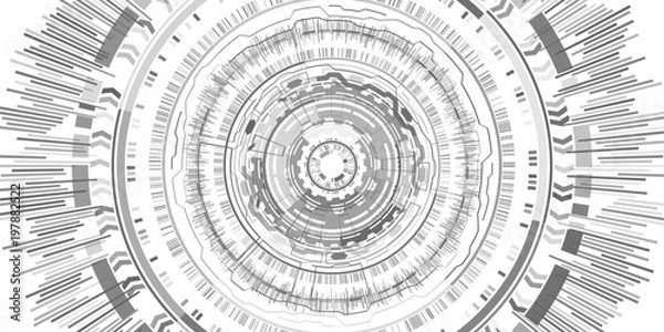 Fototapeta Infographic circle elements. Futuristic user interface HUD UI UX. Abstract background with connecting dots and lines. Connection structure. Science background. Business abstract vector illustration