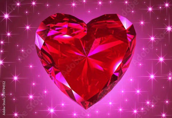 Obraz ハート型のルビー
