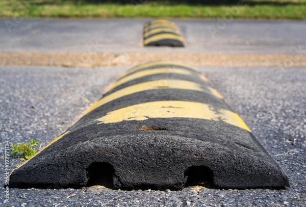 Fototapeta Striped speed bump
