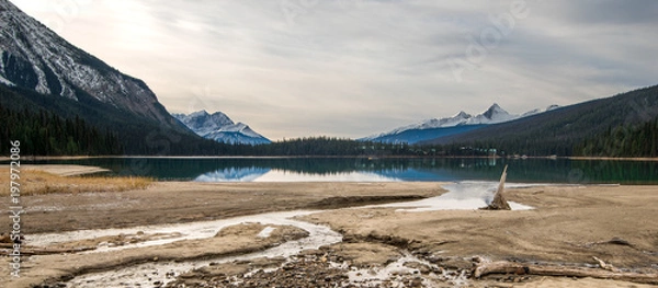 Fototapeta A gloomy day over Emerald Lake in Yoho National Park
