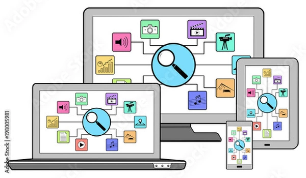 Obraz Search for apps concept on different devices