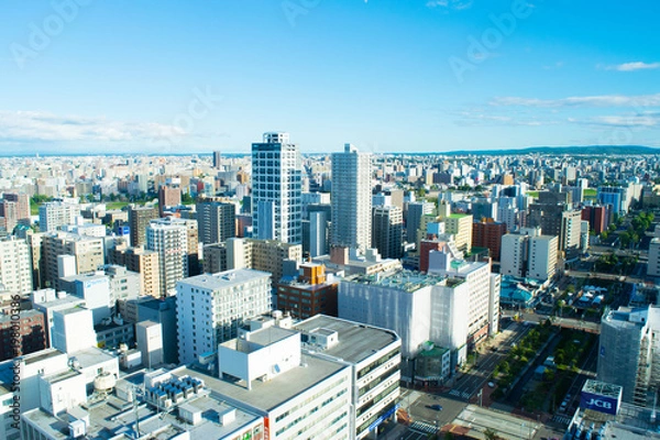 Obraz 札幌都市風景　札幌の街並み　札幌テレビ塔からの眺め