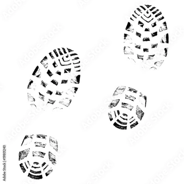 Obraz Boot print vector on white background