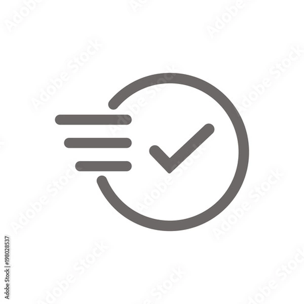 Obraz Time icon. Fast time vector icon. Deadline icon. Gray clock icon