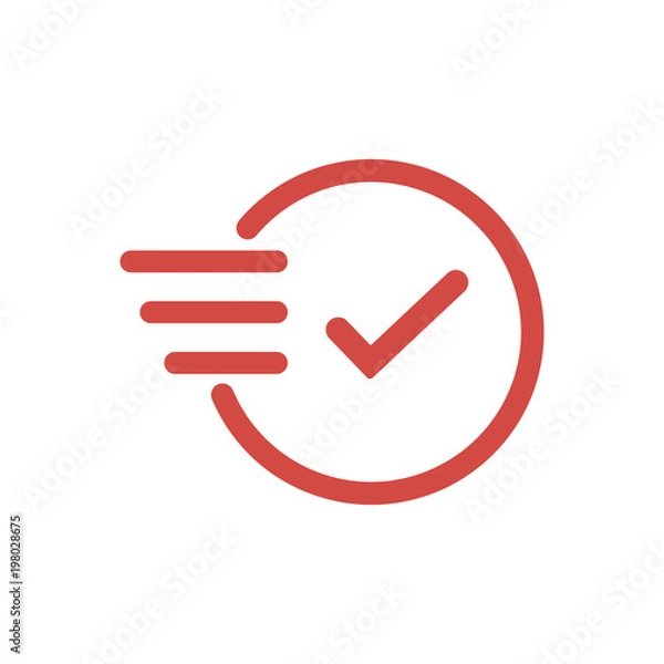 Obraz Time icon. Fast time vector icon. Deadline icon. Red clock icon for web and mobile app.