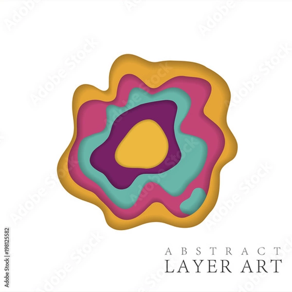 Obraz Colourful Abstract Layer Art with paper cut shapes. Vector design layout for business presentations, flyers, posters and invitations
