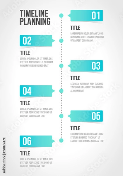 Fototapeta Timeline infographics template, workflow layout, diagram, number step up options in vector illustration.