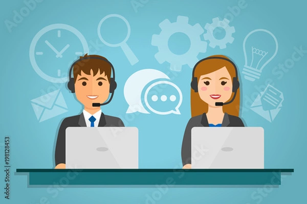 Fototapeta Call center agents