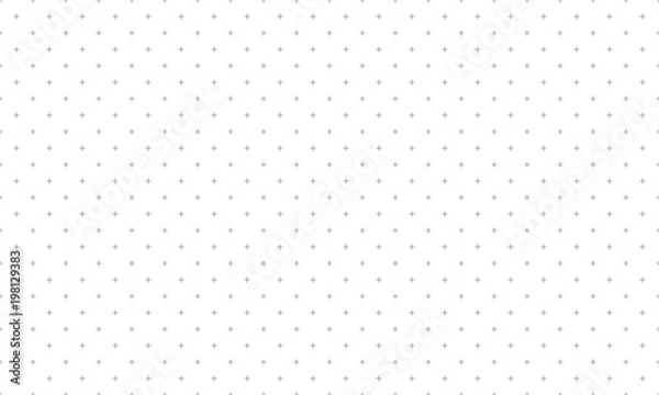 Fototapeta Cross pattern seamless gray on white background. Plus sign abstract background vector.