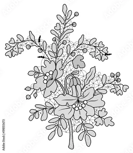 Fototapeta Floral lace tracery