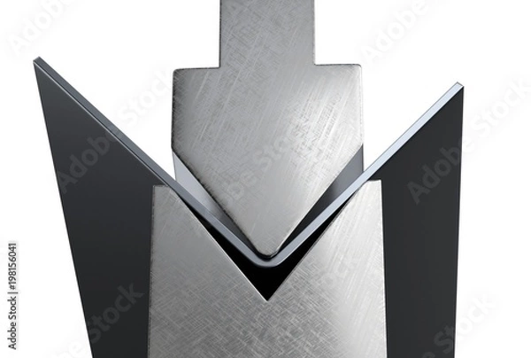 Fototapeta bending metal sheet by sheet bending machine 3d render