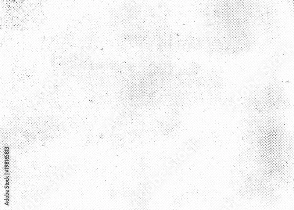 Fototapeta Subtle halftone vector texture overlay. Monochrome abstract splattered background.