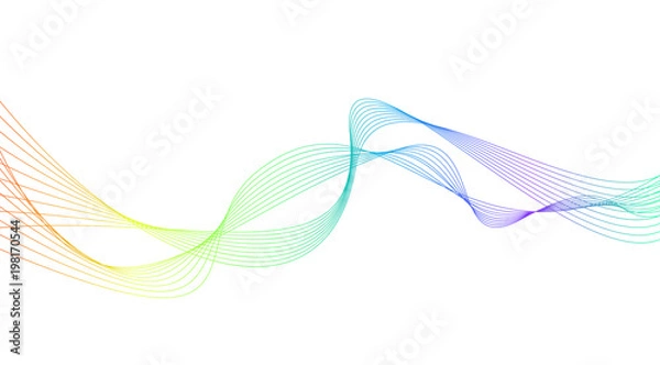 Obraz rainbow color abstract wave background template